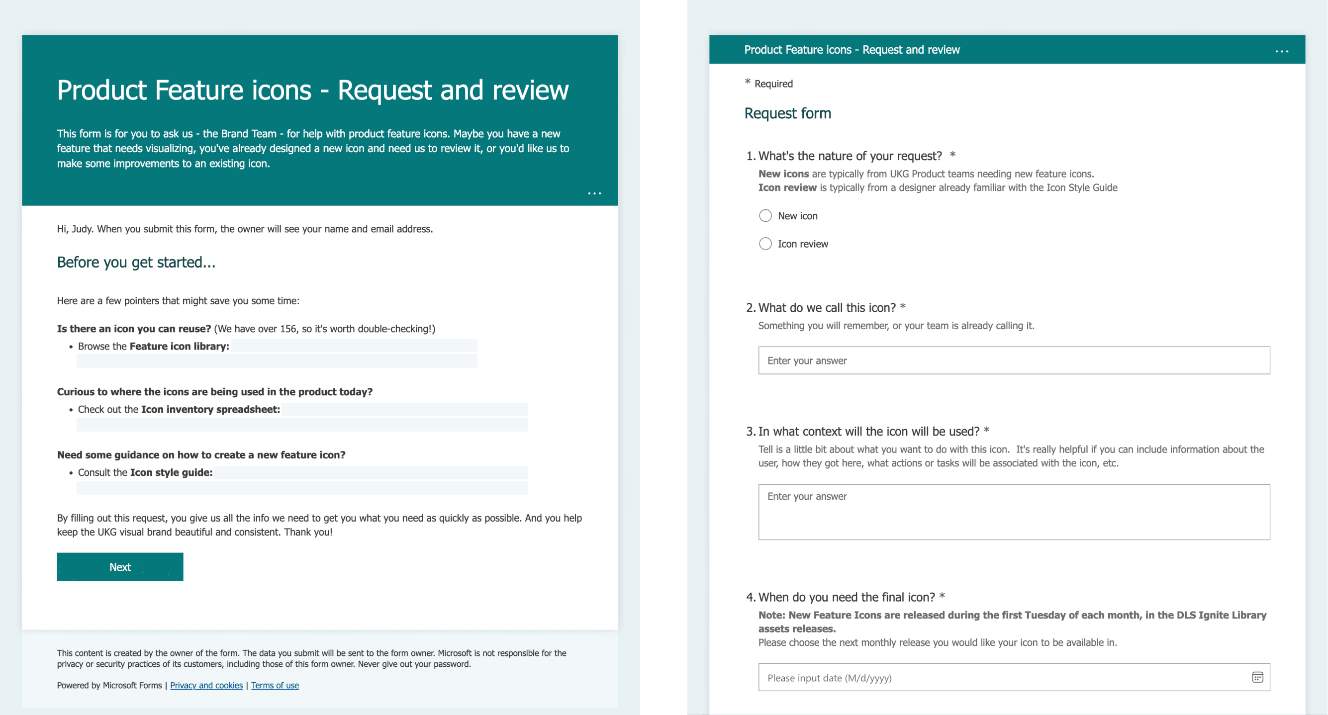 Intake form for new icon requests